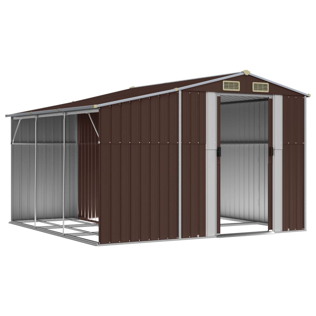 vidaXL Abri de jardin marron 277x279x179 cm acier galvanisé
