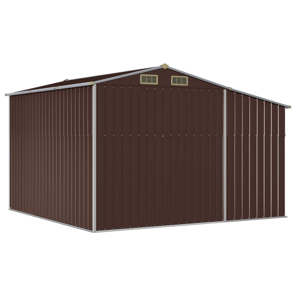 vidaXL Abri de jardin marron 277x279x179 cm acier galvanisé