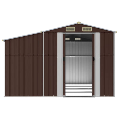 vidaXL Abri de jardin marron 277x365,5x179 cm acier galvanisé