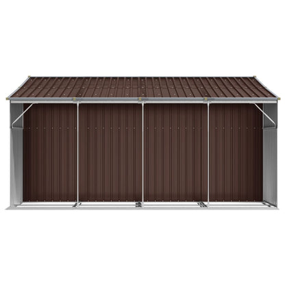 vidaXL Abri de jardin marron 277x365,5x179 cm acier galvanisé