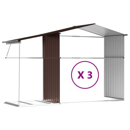 vidaXL Abri de jardin marron 277x365,5x179 cm acier galvanisé