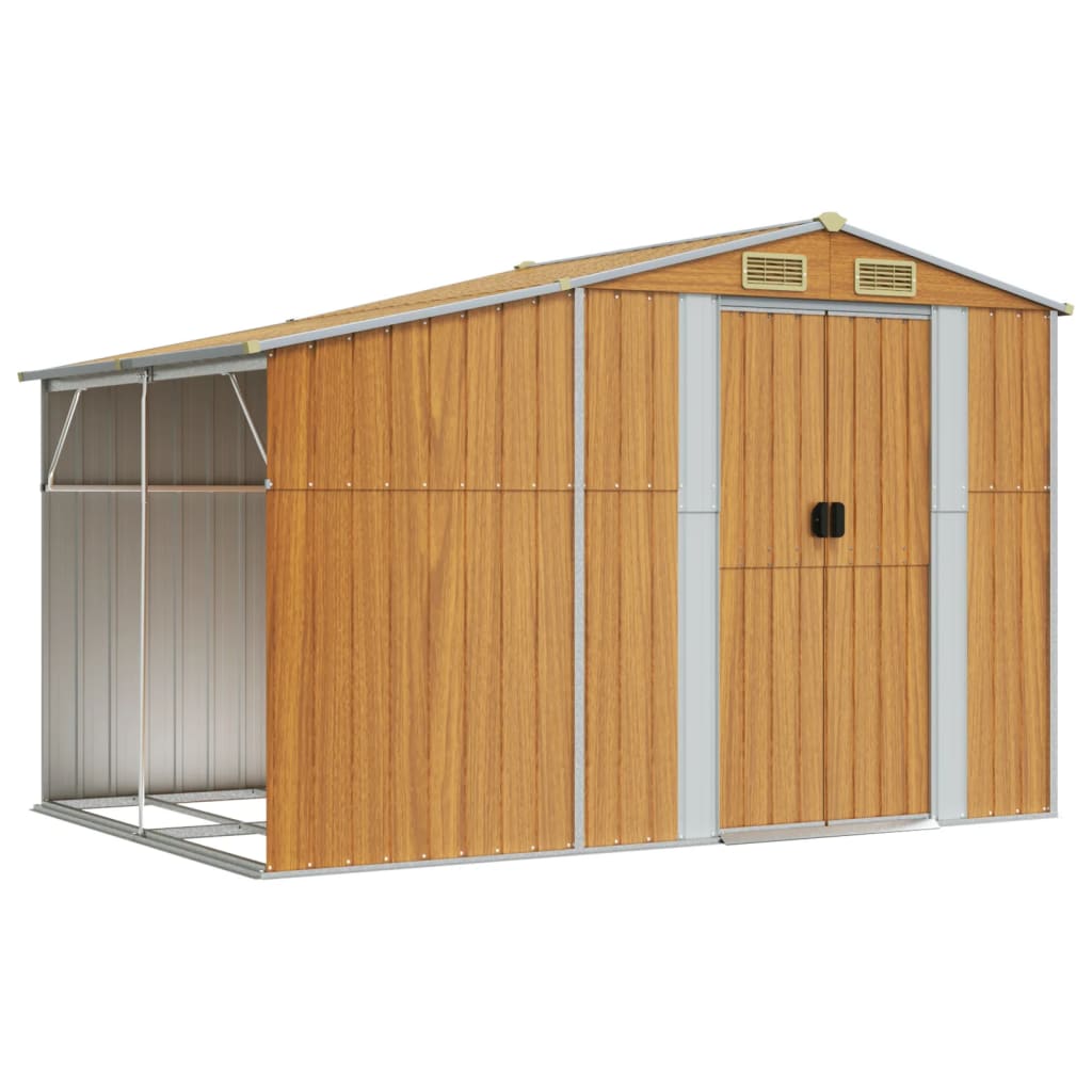 vidaXL Abri de jardin marron clair 277x192,5x179 cm acier galvanisé
