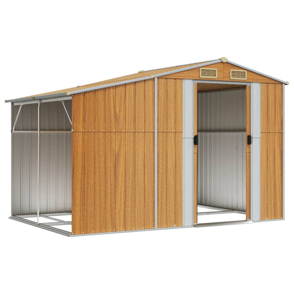 vidaXL Abri de jardin marron clair 277x192,5x179 cm acier galvanisé