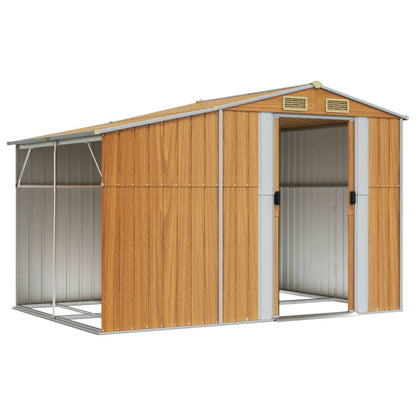 vidaXL Abri de jardin marron clair 277x192,5x179 cm acier galvanisé