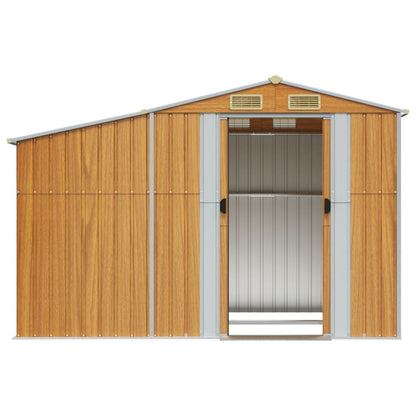 vidaXL Abri de jardin marron clair 277x192,5x179 cm acier galvanisé