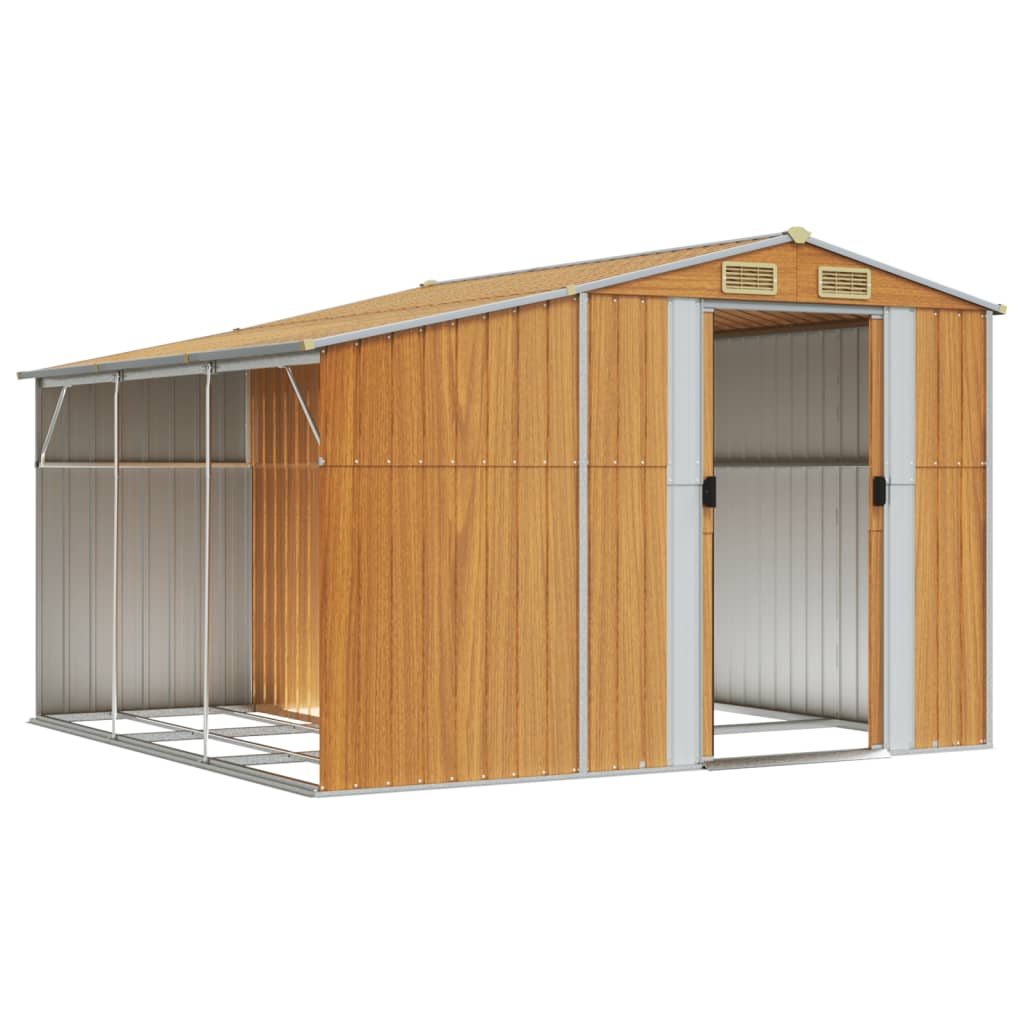 vidaXL Abri de jardin marron clair 277x279x179 cm acier galvanisé