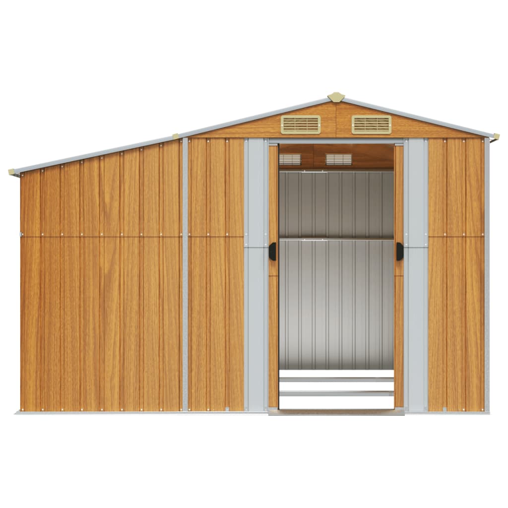 vidaXL Abri de jardin marron clair 277x279x179 cm acier galvanisé