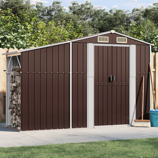 vidaXL Abri de jardin marron 277x93x179 cm acier galvanisé