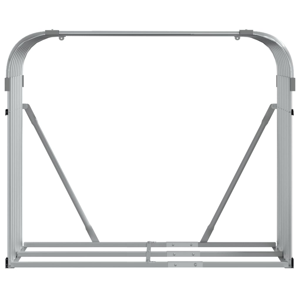 vidaXL Porte-bûches gris clair 120x45x100 cm acier galvanisé