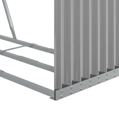 vidaXL Porte-bûches gris clair 120x45x100 cm acier galvanisé