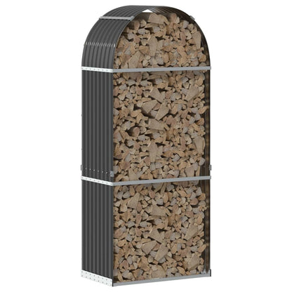 vidaXL Porte-bûches anthracite 80x45x190 cm acier galvanisé