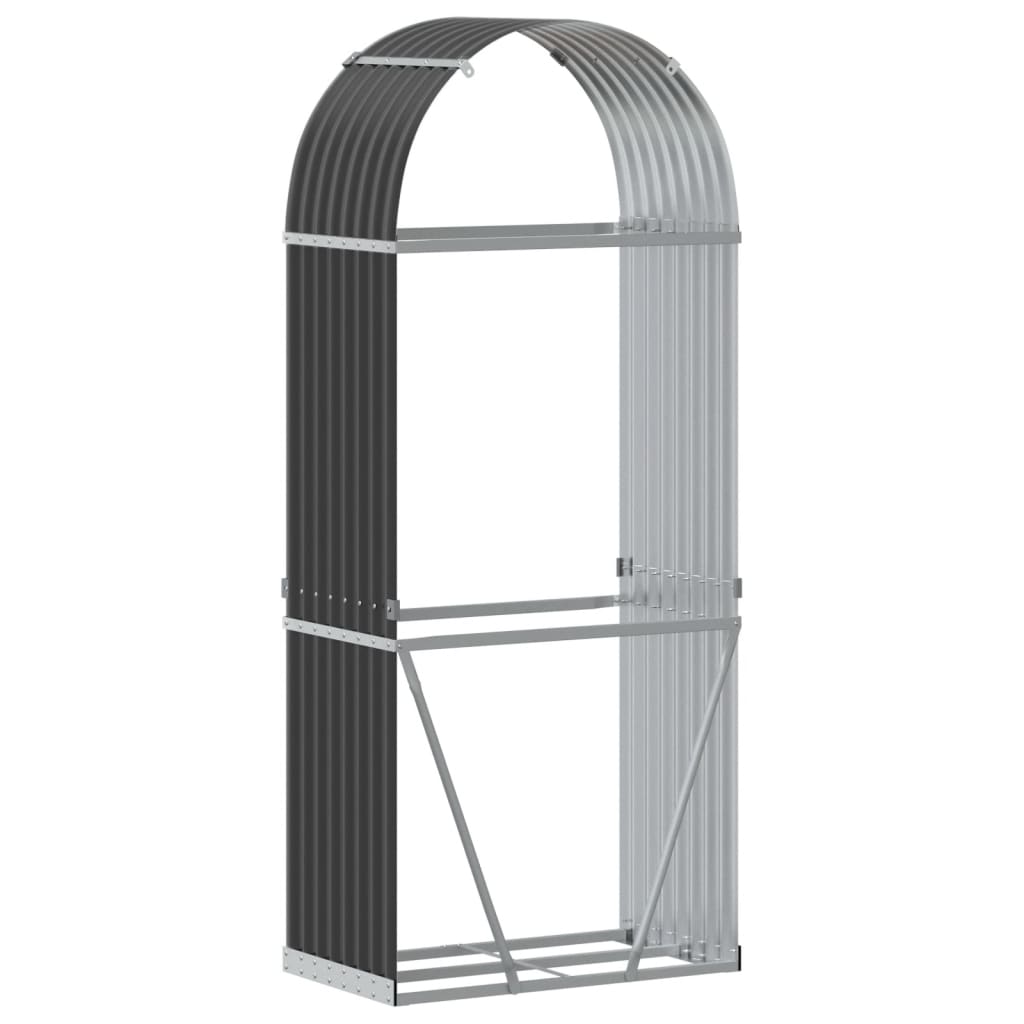 vidaXL Porte-bûches anthracite 80x45x190 cm acier galvanisé