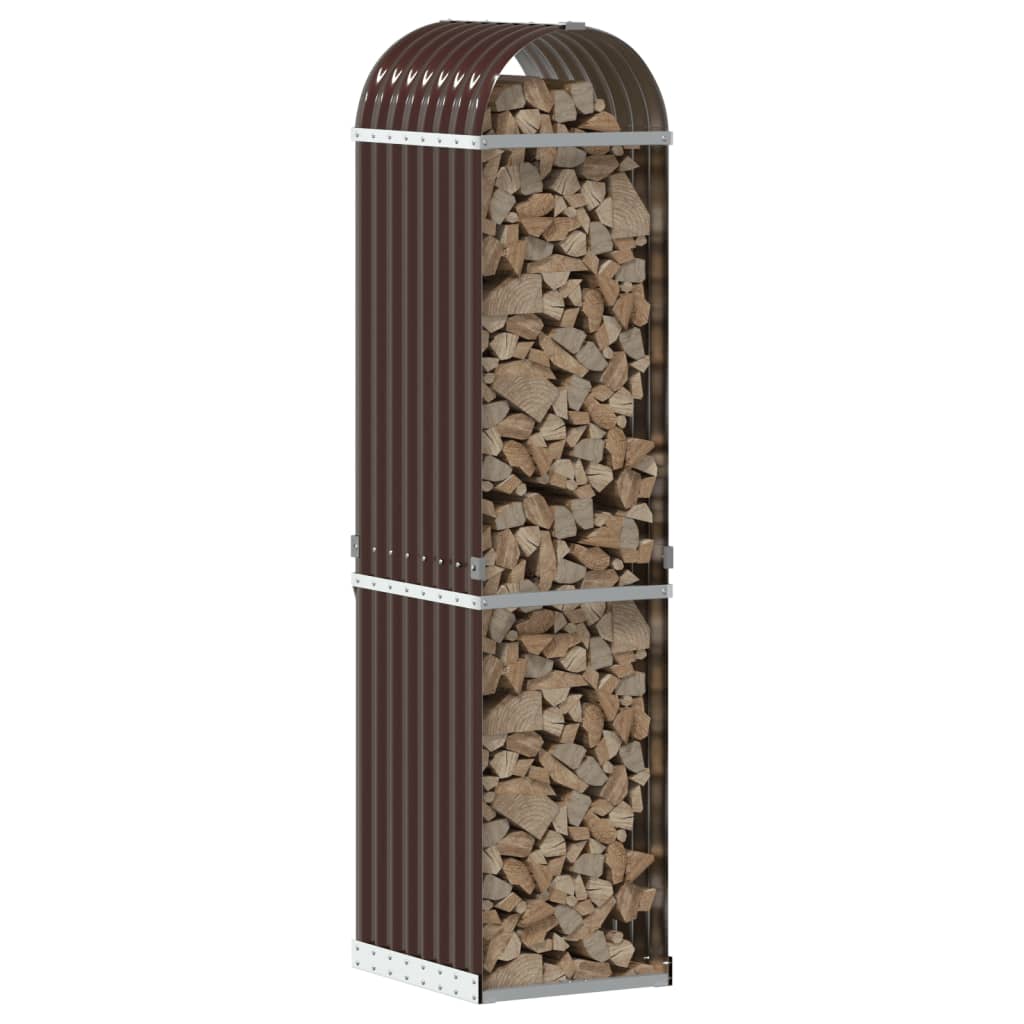 vidaXL Porte-bûches marron 40x45x170 cm acier galvanisé