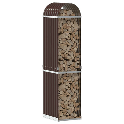 vidaXL Porte-bûches marron 40x45x170 cm acier galvanisé