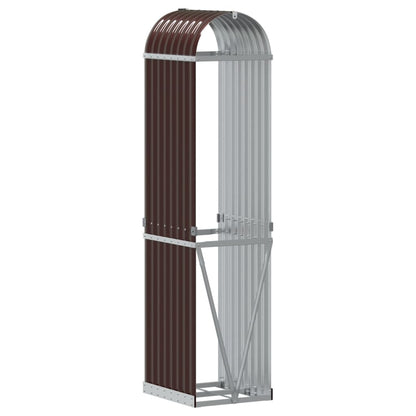 vidaXL Porte-bûches marron 40x45x170 cm acier galvanisé