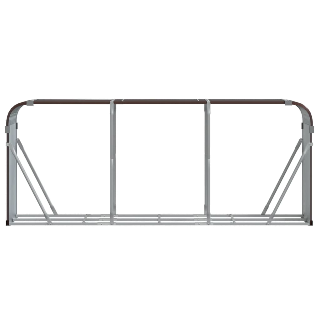 vidaXL Porte-bûches marron 234x45x100 cm acier galvanisé