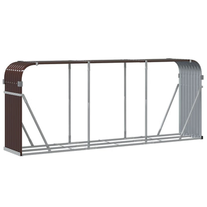 vidaXL Porte-bûches marron 234x45x100 cm acier galvanisé