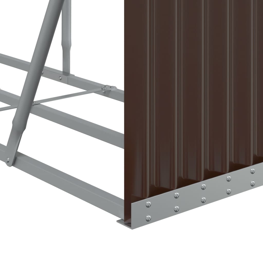vidaXL Porte-bûches marron 234x45x100 cm acier galvanisé