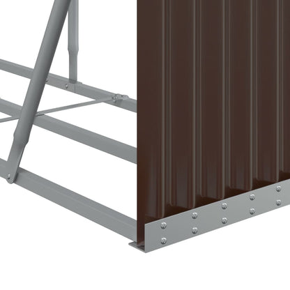 vidaXL Porte-bûches marron 234x45x100 cm acier galvanisé