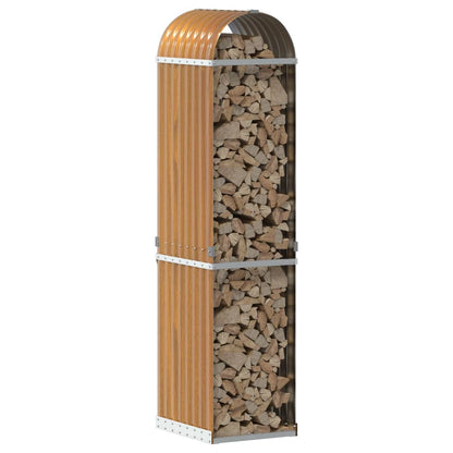 vidaXL Porte-bûches marron clair 40x45x170 cm acier galvanisé