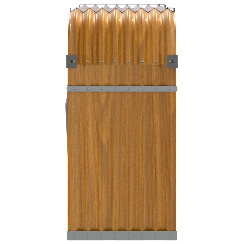 vidaXL Porte-bûches marron clair 120x45x100 cm acier galvanisé