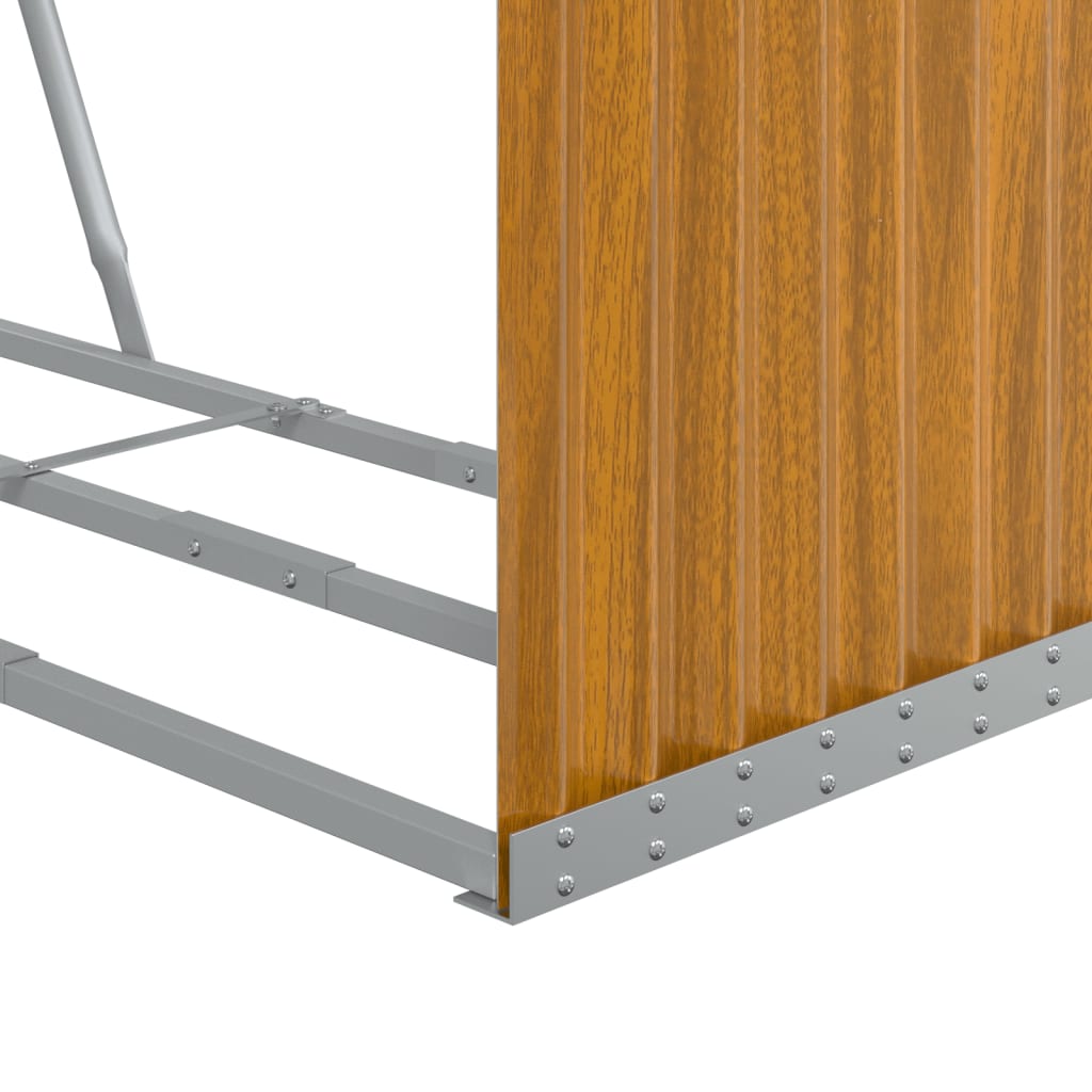 vidaXL Porte-bûches marron clair 120x45x100 cm acier galvanisé