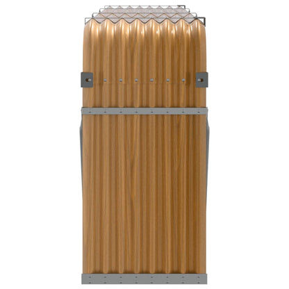 vidaXL Porte-bûches marron clair 234x45x100 cm acier galvanisé