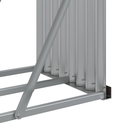 vidaXL Porte-bûches marron clair 234x45x100 cm acier galvanisé