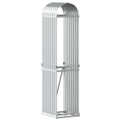 vidaXL Porte-bûches argenté 40x45x170 cm acier galvanisé