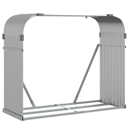 vidaXL Porte-bûches argenté 120x45x100 cm acier galvanisé