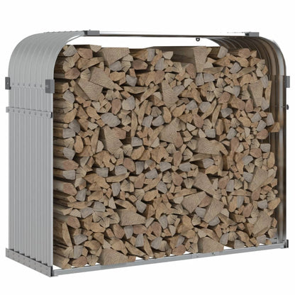 vidaXL Porte-bûches argenté 120x45x100 cm acier galvanisé
