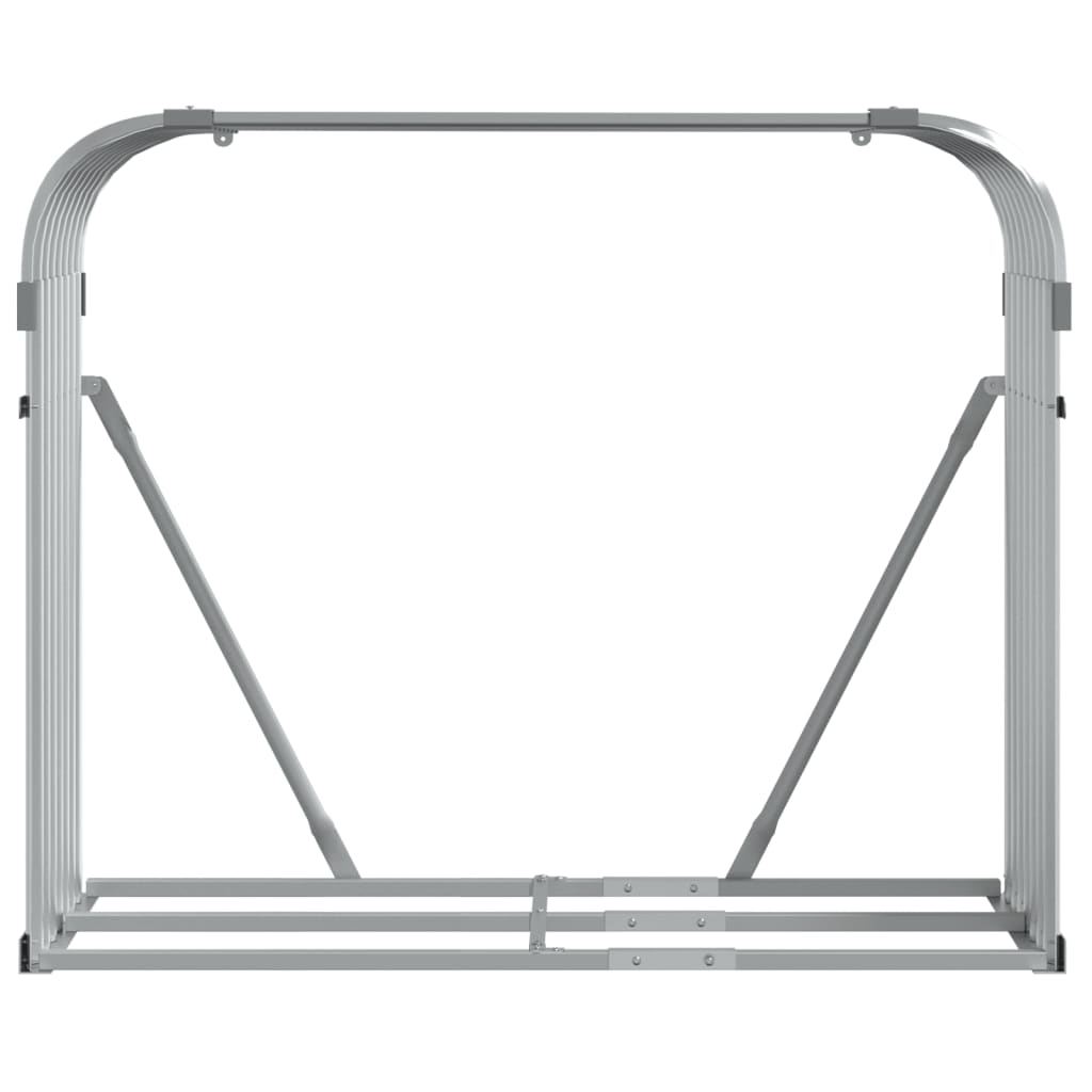 vidaXL Porte-bûches argenté 120x45x100 cm acier galvanisé