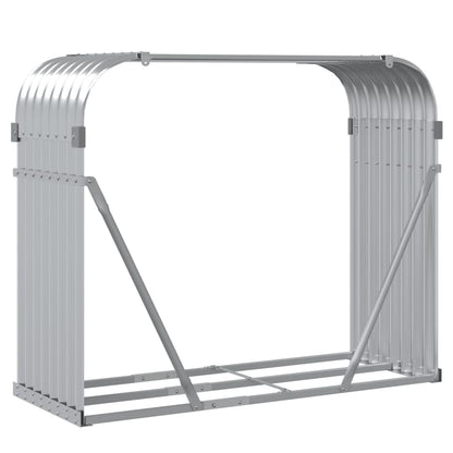 vidaXL Porte-bûches argenté 120x45x100 cm acier galvanisé