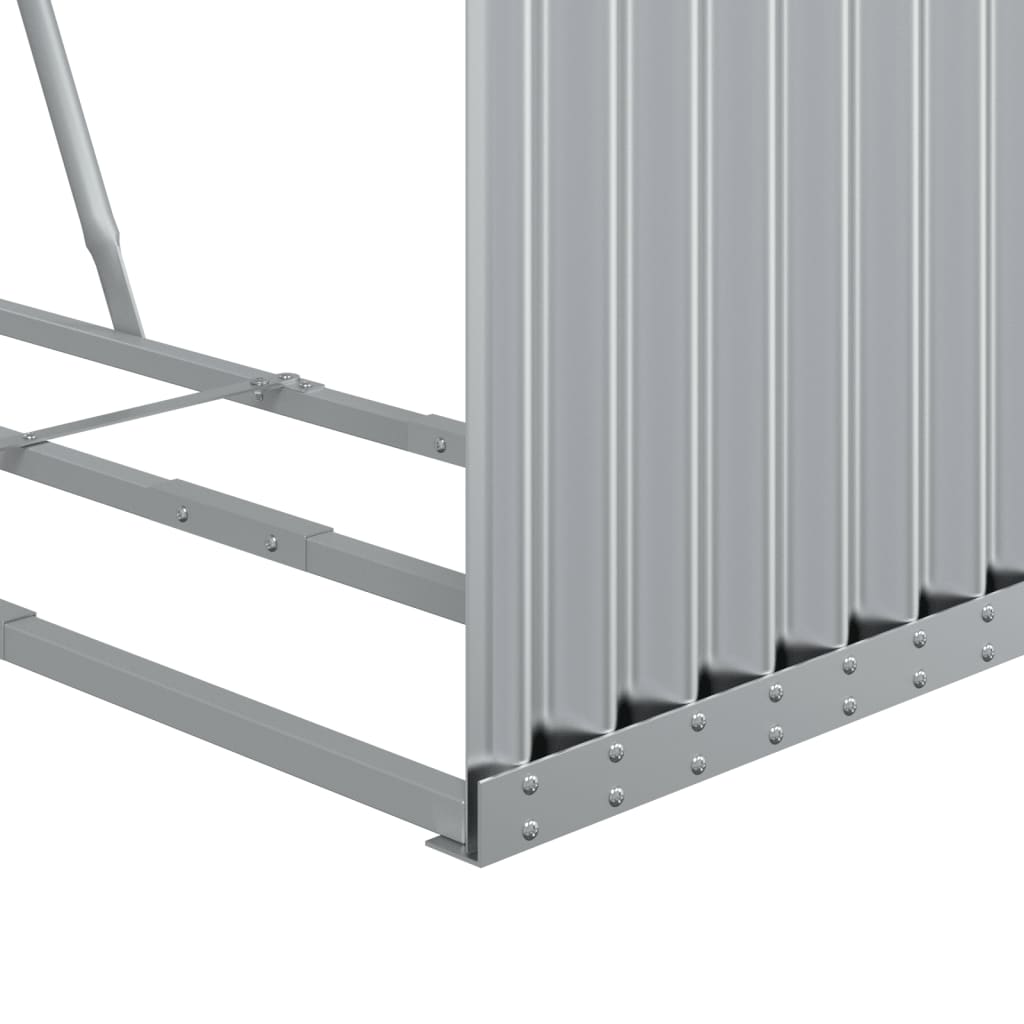 vidaXL Porte-bûches argenté 120x45x100 cm acier galvanisé