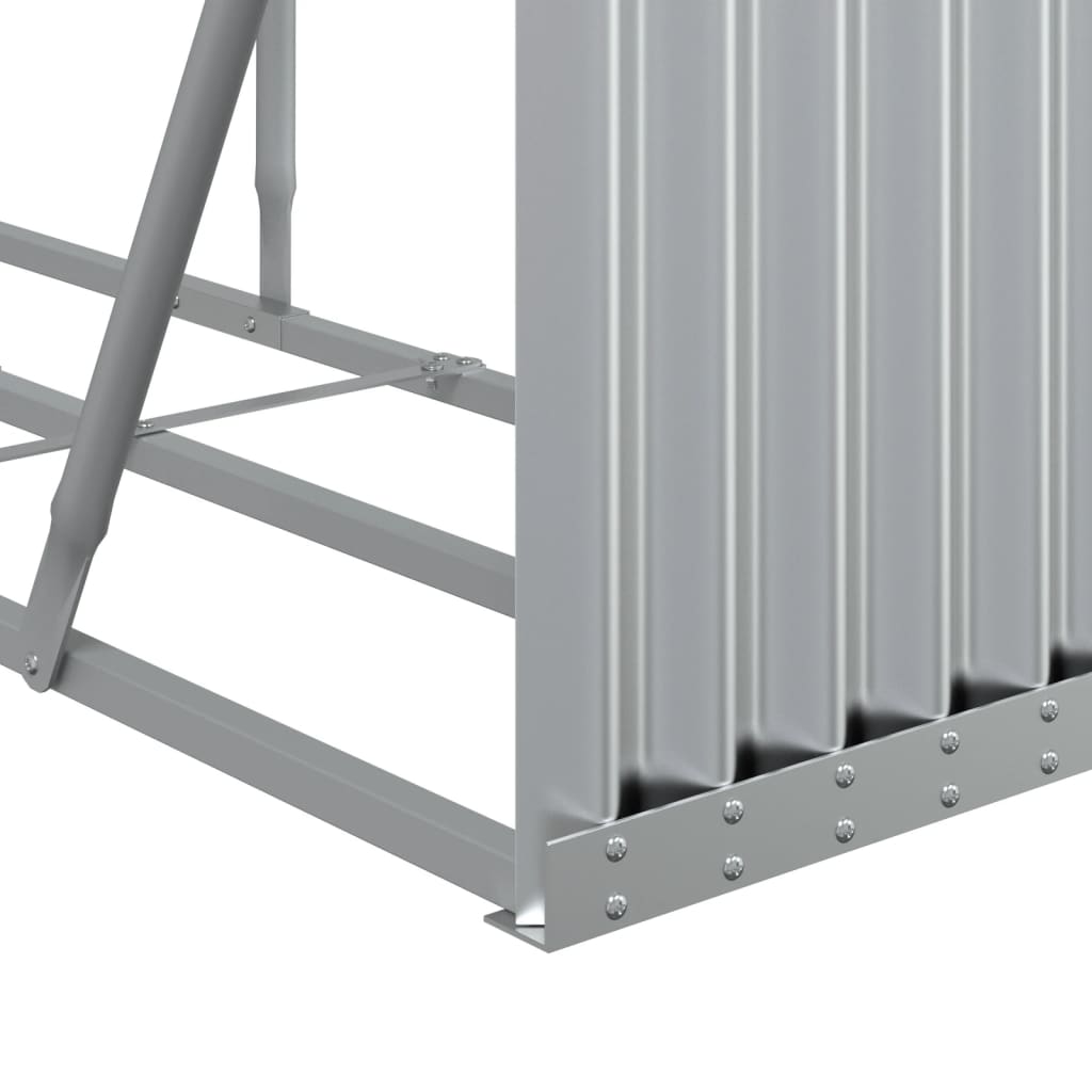 vidaXL Porte-bûches argenté 234x45x100 cm acier galvanisé