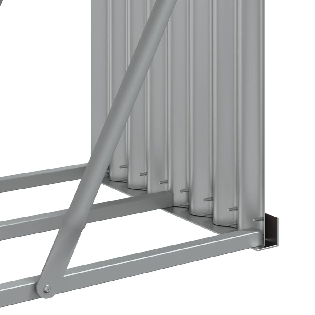 vidaXL Porte-bûches argenté 234x45x100 cm acier galvanisé