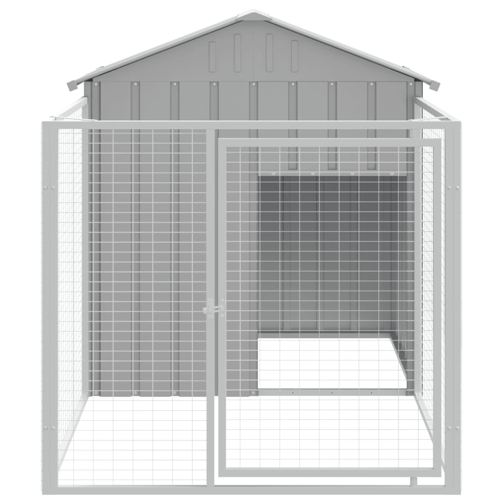 vidaXL Niche pour chien avec cour gris clair 117x201x123 cm