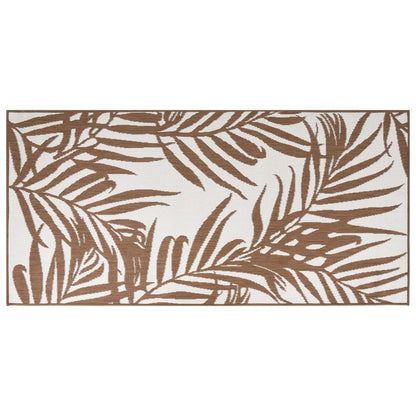 vidaXL Tapis d'extérieur marron et blanc 80x150 cm design réversible