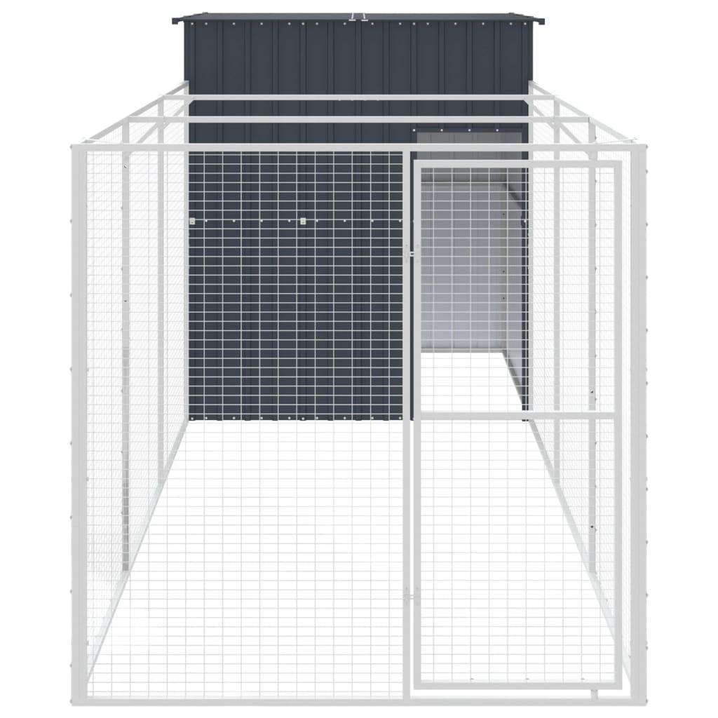 vidaXL Niche pour chien avec cour anthracite 165x455x181 cm