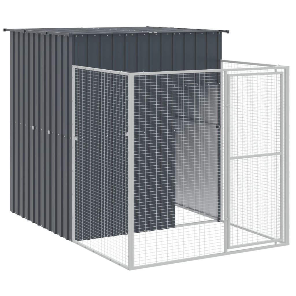vidaXL Niche pour chien avec cour anthracite 165x455x181 cm