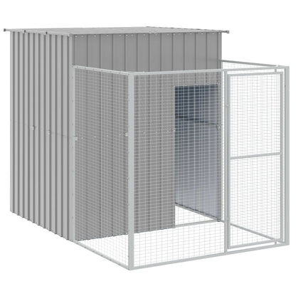 vidaXL Niche pour chien avec cour gris clair 165x659x181 cm