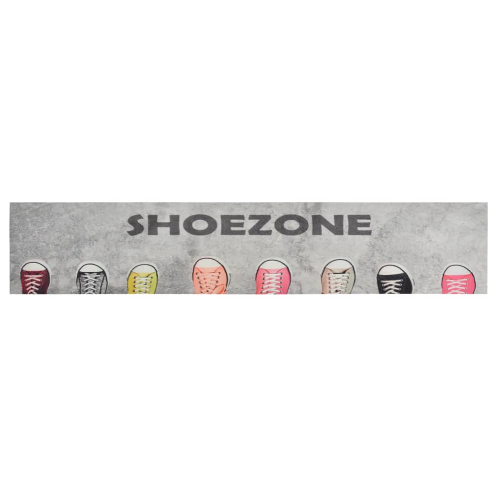 vidaXL Tapis de cuisine lavable impression shoezone 60x300 cm velours