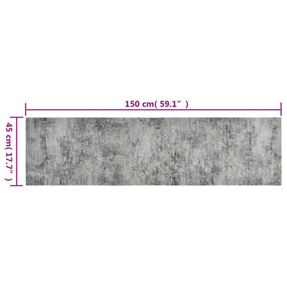 vidaXL Tapis de cuisine lavable impression béton 45x150 cm velours