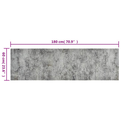 vidaXL Tapis de cuisine lavable impression béton 60x180 cm velours