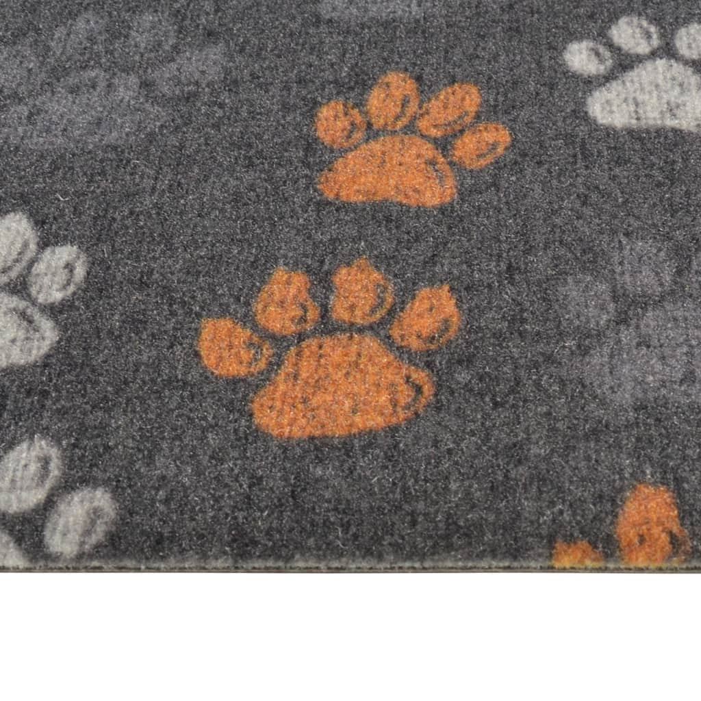 vidaXL Tapis de cuisine lavable impression de pattes 45x150 cm velours