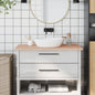 vidaXL Comptoir de salle de bain 100x50x2,5 cm bois massif de hêtre
