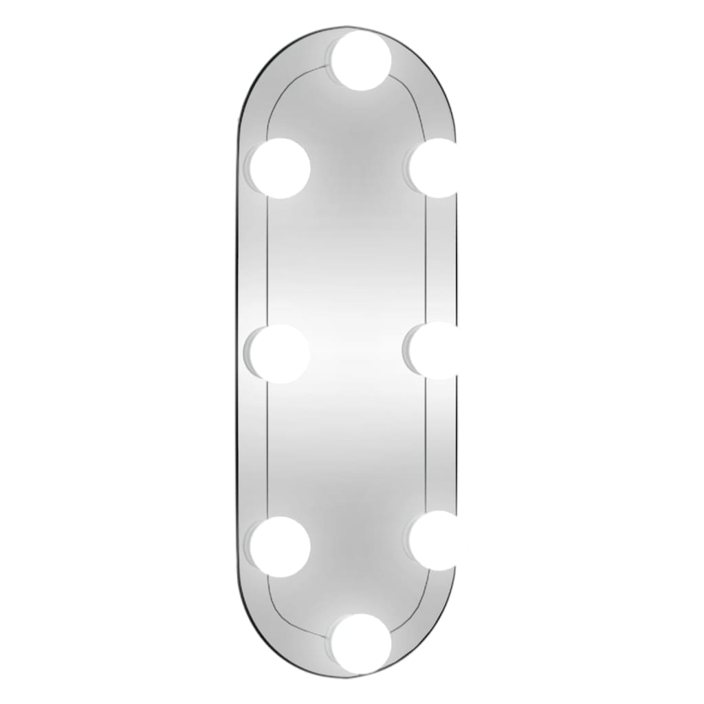 vidaXL Miroir mural avec lumières LED 15x40 cm verre ovale