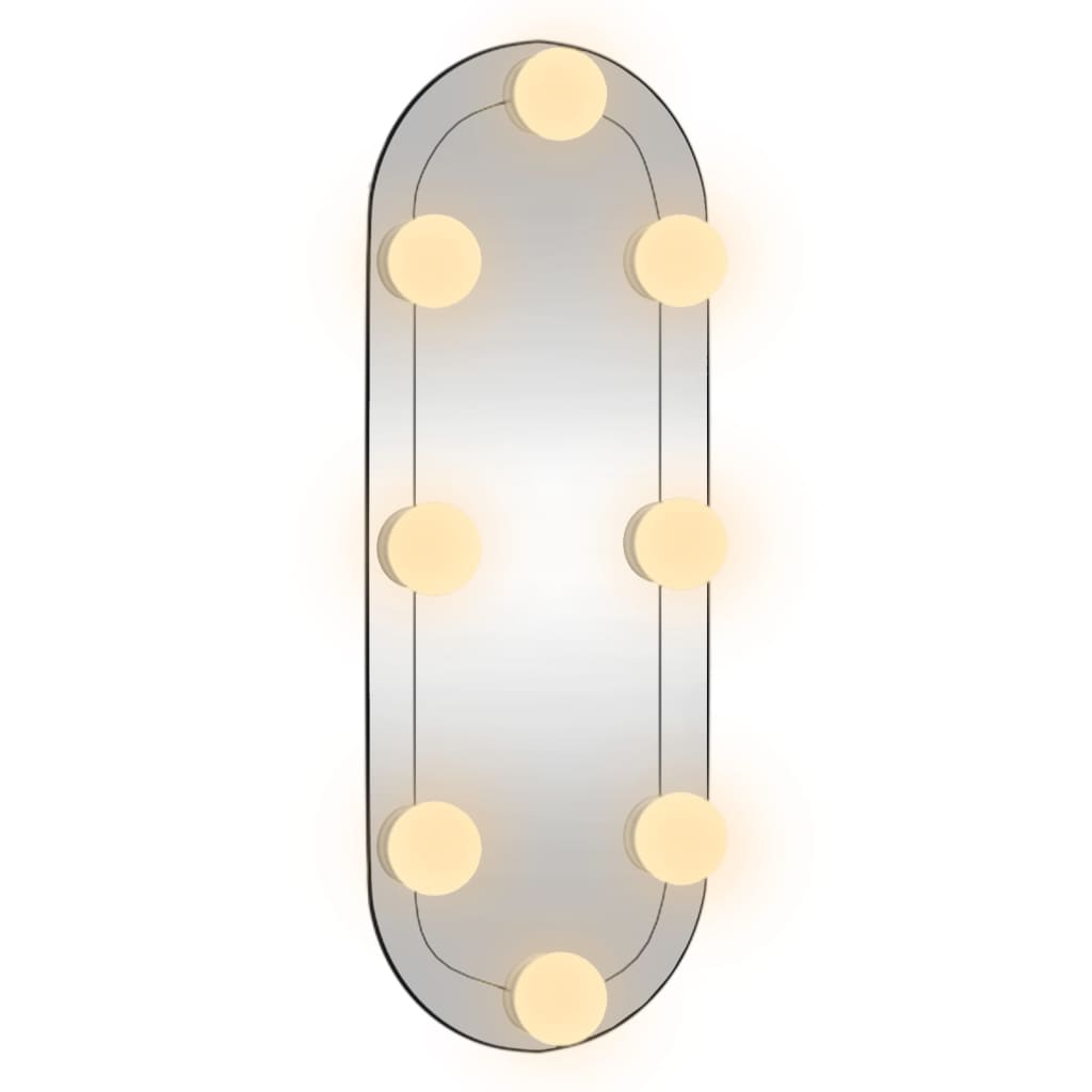vidaXL Miroir mural avec lumières LED 15x40 cm verre ovale