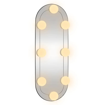 vidaXL Miroir mural avec lumières LED 15x40 cm verre ovale