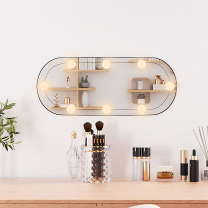 vidaXL Miroir mural avec lumières LED 20x50 cm verre ovale